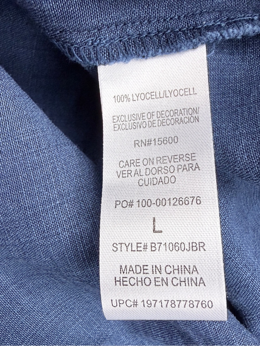 Democracy Navy Ruffle-Trim Button Front Blouse - Picture 9 of 10